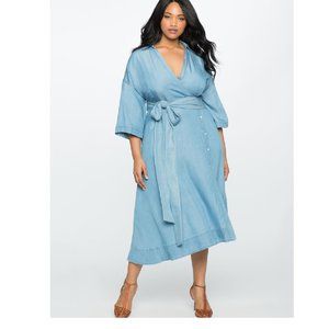 Eloquii Chambray Wrap Dress